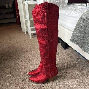 Red rhinestone cowgirl boots